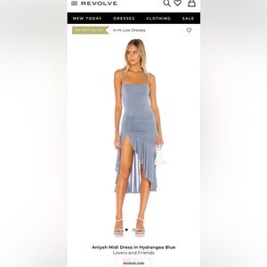 Aniyah Midi Dress in Hydrangea Blue